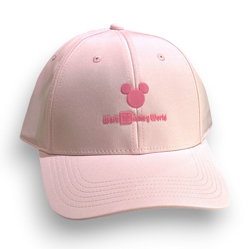 2026 Disney World Pastel Pink Logo Hat PONYTAIL OPENING Cap Adjustable Adult NEW